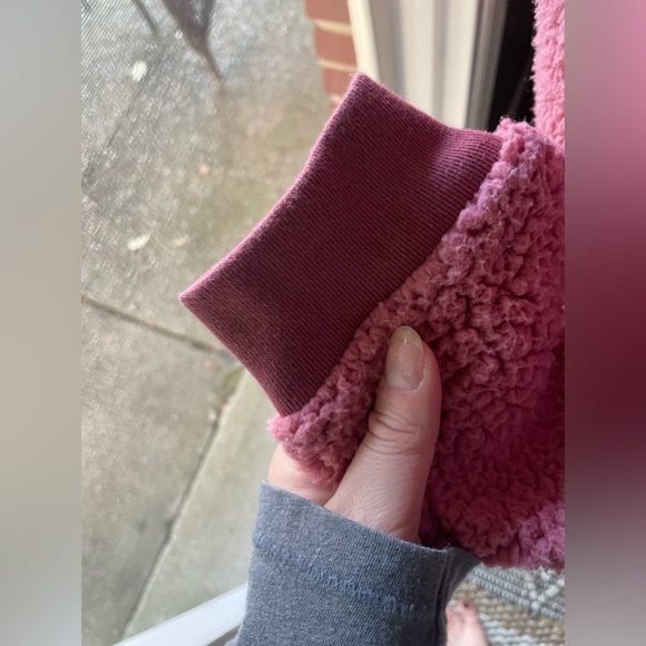 Victoria's Secret PINK Varsity Sherpa Half Zip Pullover Hoodie Pink Colorblock S - Picture 9 of 9